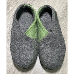 Bure Bure Handmade Felted Wool ENVELOPE Slippers for Women Felted‎ Gray Green 8